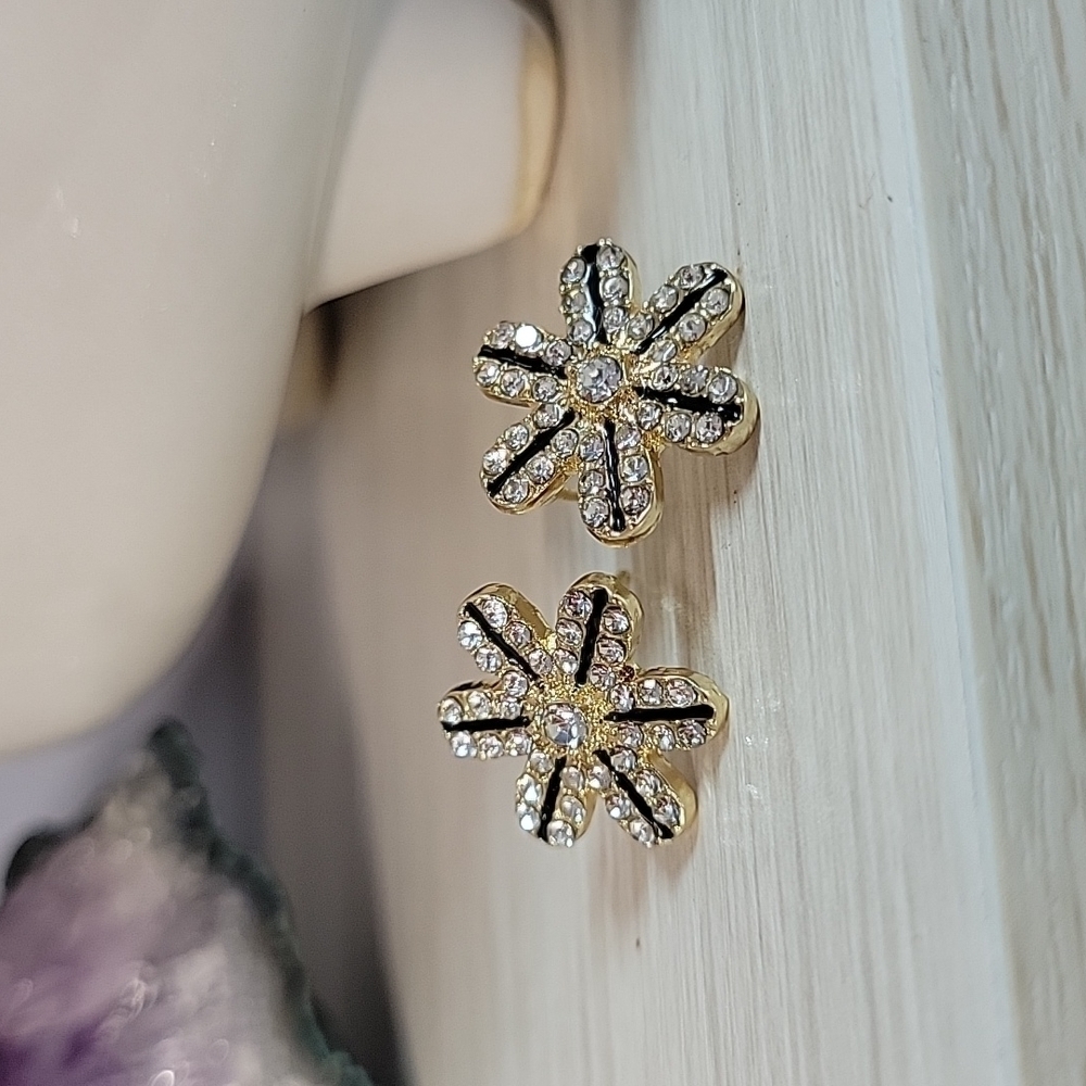 Crystal Petal Statement Earrings